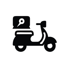 Delivery scooter icon silhouette