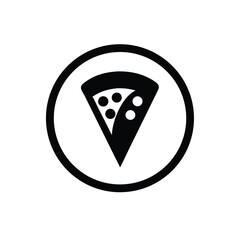 Circular icon with a pizza slice graphic