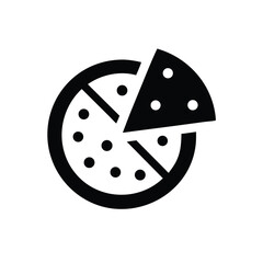 Pizza Silhouette Icon with a Missing Slice