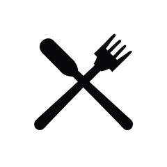 Silhouette of a crossed fork and knife icon