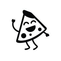 Happy Pizza Slice Character