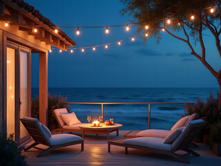 night view of the sea