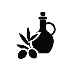 Olive Oil Bottle Silhouette Icon