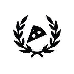 Pizza Slice in Wreath A Gourmet Emblem