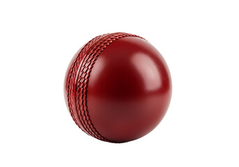 Professional Cricket Ball Photography Red Leather Ball on White Background isolated on transparent background