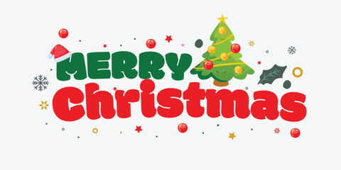A simple Merry Christmas typography creative design.