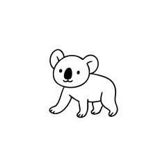 Simple black line drawing of a koala