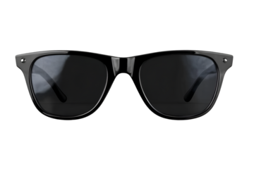 Stylish black sunglasses with dark lenses, perfect for outdoor activities, summer days, and enhancing personal style. Ideal for fashion photography.