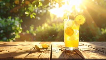 Refreshing Citrus Drink on Sunny Day