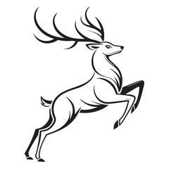Fototapeta premium A stylized vector illustration of a majestic deer or buck, perfect for websites or blogs about wildlife, hunting, or nature, and can be used as a brand logo or mascot.