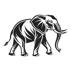 Obraz premium A tribal-style vector illustration of a walking elephant, perfect for websites or blogs about wildlife, conservation, strength, or mascots.