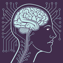 The Convergence of Mind and Machine, Human Brain and Digital Integration, Neuroscience and Artificial Intelligence Concept, The Future of Brain-Computer Interface