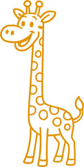 Naklejka premium cute-giraffe-cartoon-outline-clipart.png