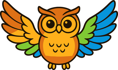 Rainbow-Winged Owl with Vibrant Colors
