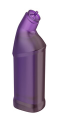Purple cleaning liquid bottle on transparent background