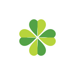 Four Leaf Clover Symbol With Gradient Green Leaves