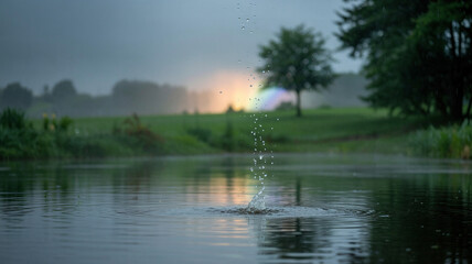 Fototapeta premium Gentle rain falls