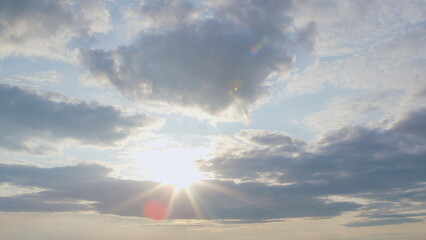 A Stunningly Beautiful Sunrise Above the Cloudy Sky Creates a Breathtaking Atmosphere