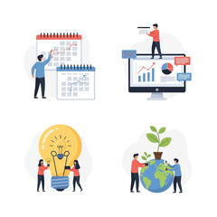 Business concepts planning, data analysis, innovation, and sustainability