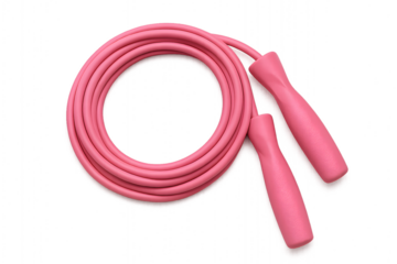 A pink jump rope with ergonomic handles designed for intense cardio sessions. The smooth design promotes ease of use and enhances overall workout performance.