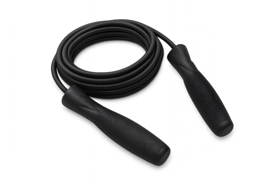 An ergonomic jump rope designed to enhance cardio workouts with cushioned handles and a sleek design, ideal for improving cardiovascular health and agility.