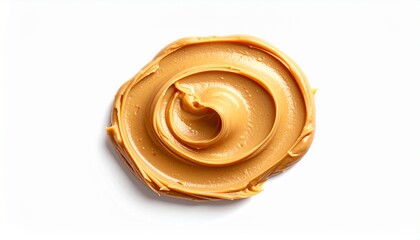 Creamy Peanut Butter Spread on White Surface, Ultra-Realistic Food Photography
