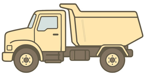 Cartoon Dump Truck Illustration - Construction Vehicle