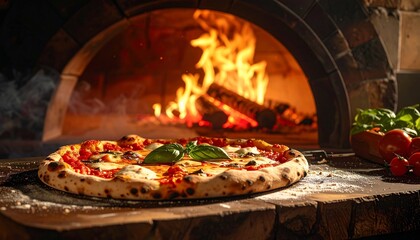 Delicious Neapolitan Pizza Fresh From Wood-Fired Oven