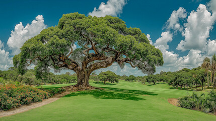 Majestic Tree Standing Proudly in Green Field