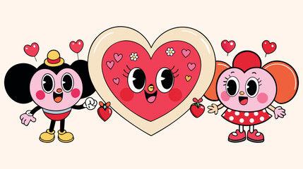 Heart Characters, Cartoon Hearts, Love Icons, Animated Romance, Heart Art, Cute Love, Cartoon Love, Heart Illustration, Romantic Design, Cartoon Romance, Heart Delight, Animated Love, Love Characters,