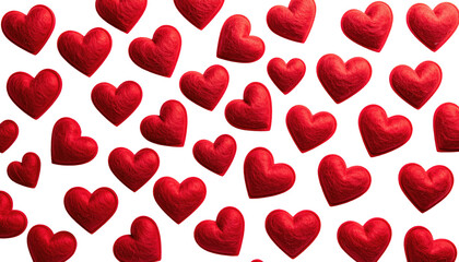 Many red hearts on a black background