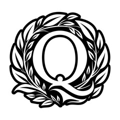 Letter p monogram in filled style