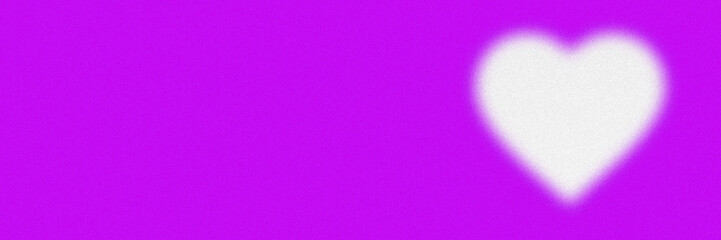 Gradient Grainy Blurry Texture Background Violet Colour – Abstract Noise Pixelated Design Heart. Branding, Visual Effects, Banner, Poster, Header, Wallpaper. Nostalgia, vintage style. Copy Space