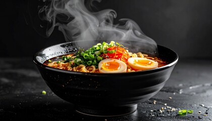 Steaming Bowl of Ramen Noodles
