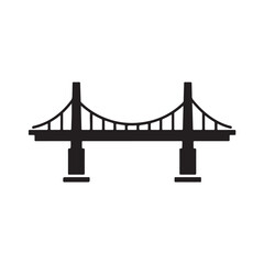 Obraz premium Minimalist Black Suspension Bridge Icon
