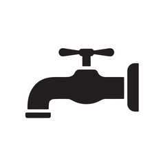 Simple Black Faucet Icon for Water and Plumbing Themes