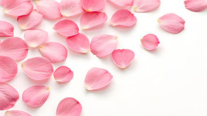 Obraz premium white background surrounded by a decorative border of pink petals