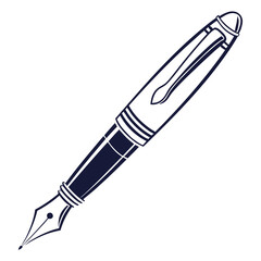 Naklejka premium Clean minimalist pen outline icon logo design with versatile color options