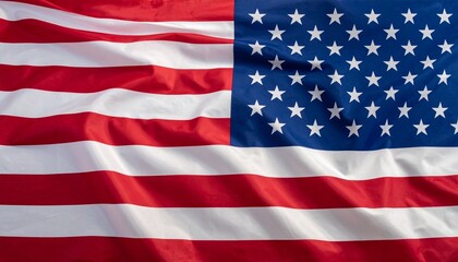 Obraz premium Close-up of waving American flag — flowing pride, symbolic unity, textured heritage.