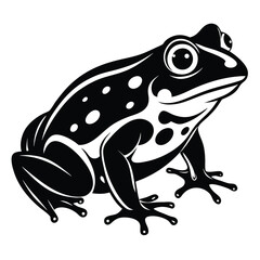 Striking Monochrome Frog Illustration Exuding Simplicity and Charm with High Contrast Detailing Perfect for Prints and Artistic Applications