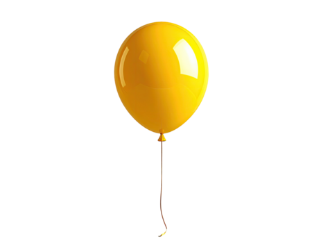 Isolated bright yellow balloon