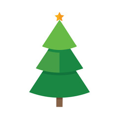 Simple Flat Design Christmas Tree vector illustration