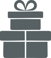 Stacked Gift Boxes Icon With Ribbon present pile