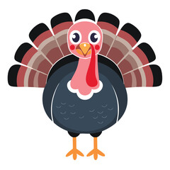 Stylized Turkey with Colorful Fan Tail bird fowl