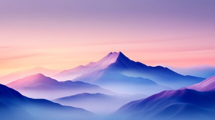 Breathtaking view of towering mountain peaks silhouetted against a vibrant multi colored sky at dusk