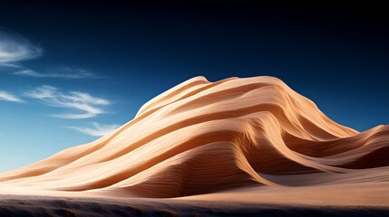 Captivating sand dunes sculpted by wind and time stretch across a vast arid desert landscape under a clear blue sky