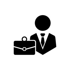 Business man icon with briefcase