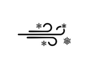 Winter Wind and Snow Icon weather