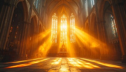 Divine Light Illuminates Gothic Cathedral