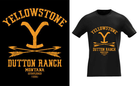 Rustic western arrow emblem with yellowstone dutton ranch inspired design elements